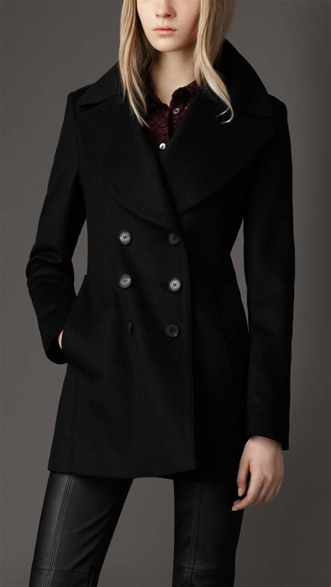 burberry london cashmere wool pea coat|burberry coats for women.